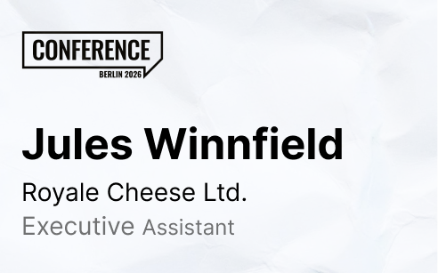 Namensschild-Vorlage: Jules Winnfield, Royale Cheese Ltd.